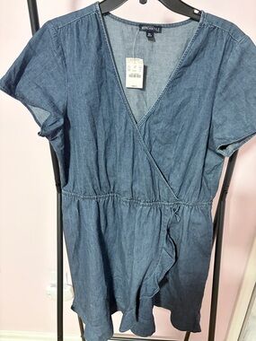 J. Crew Chambray Blue Wrap-Style Midi Dress